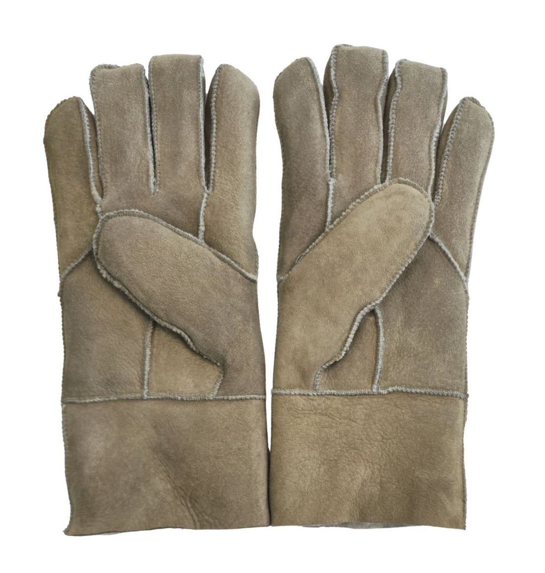 Unisex Sheepskin Suede Gloves with Roll Up/Down Cuff