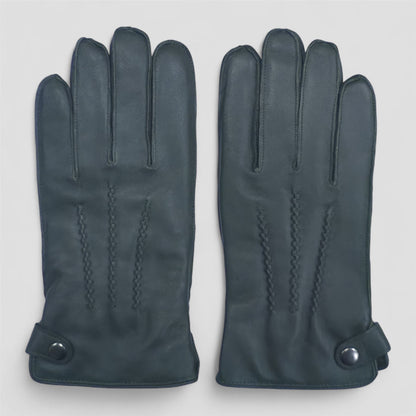 Men’s Italian Leather Warm Wool-Lined Winter Gloves - M-LGV-505