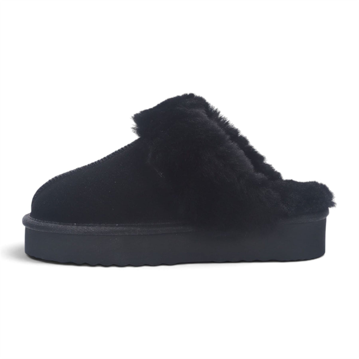 Womens Genuine Sheepskin Fur Mule Winter Slippers