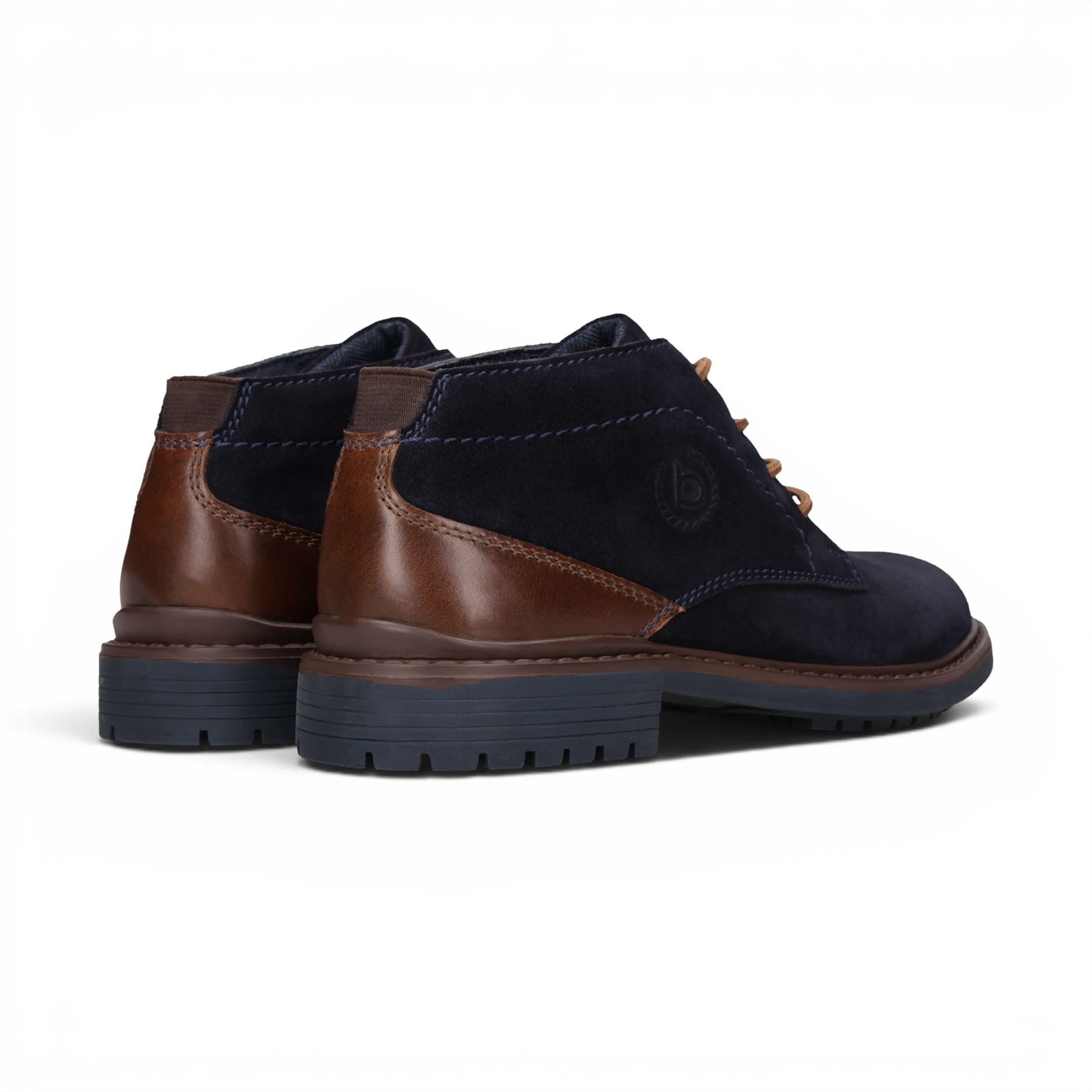 Bugatti Mens Navy Blue Suede Leather Lace-up Desert Ankle Boots - Lota