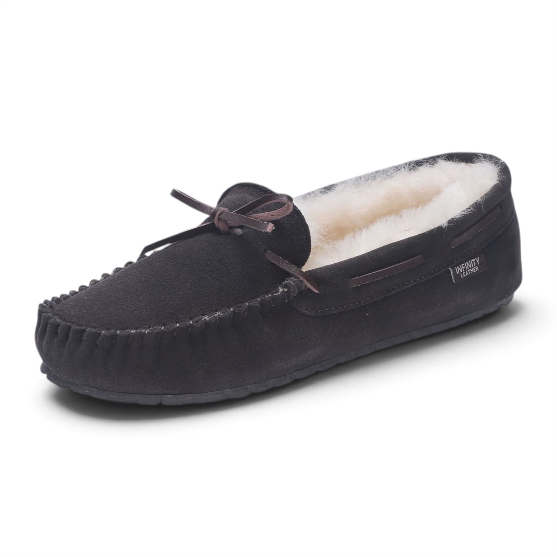 Men’s Brown Genuine Sheepskin Moccasin Winter Slippers - Flint