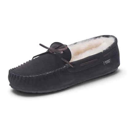 Men’s Brown Genuine Sheepskin Moccasin Winter Slippers - Flint