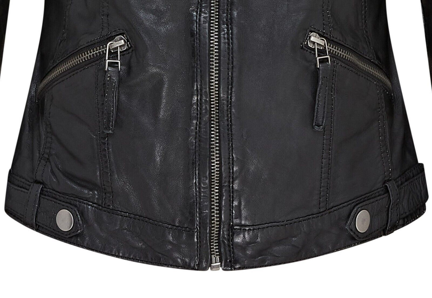 Womens Hooded Classic Biker Jacket - Wareham