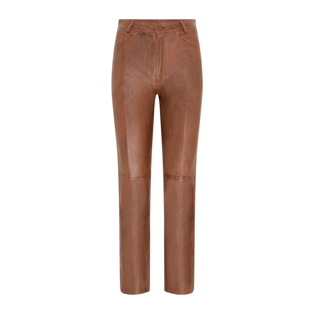 Womens Lamb Leather 501 Biker Jeans - Ankara