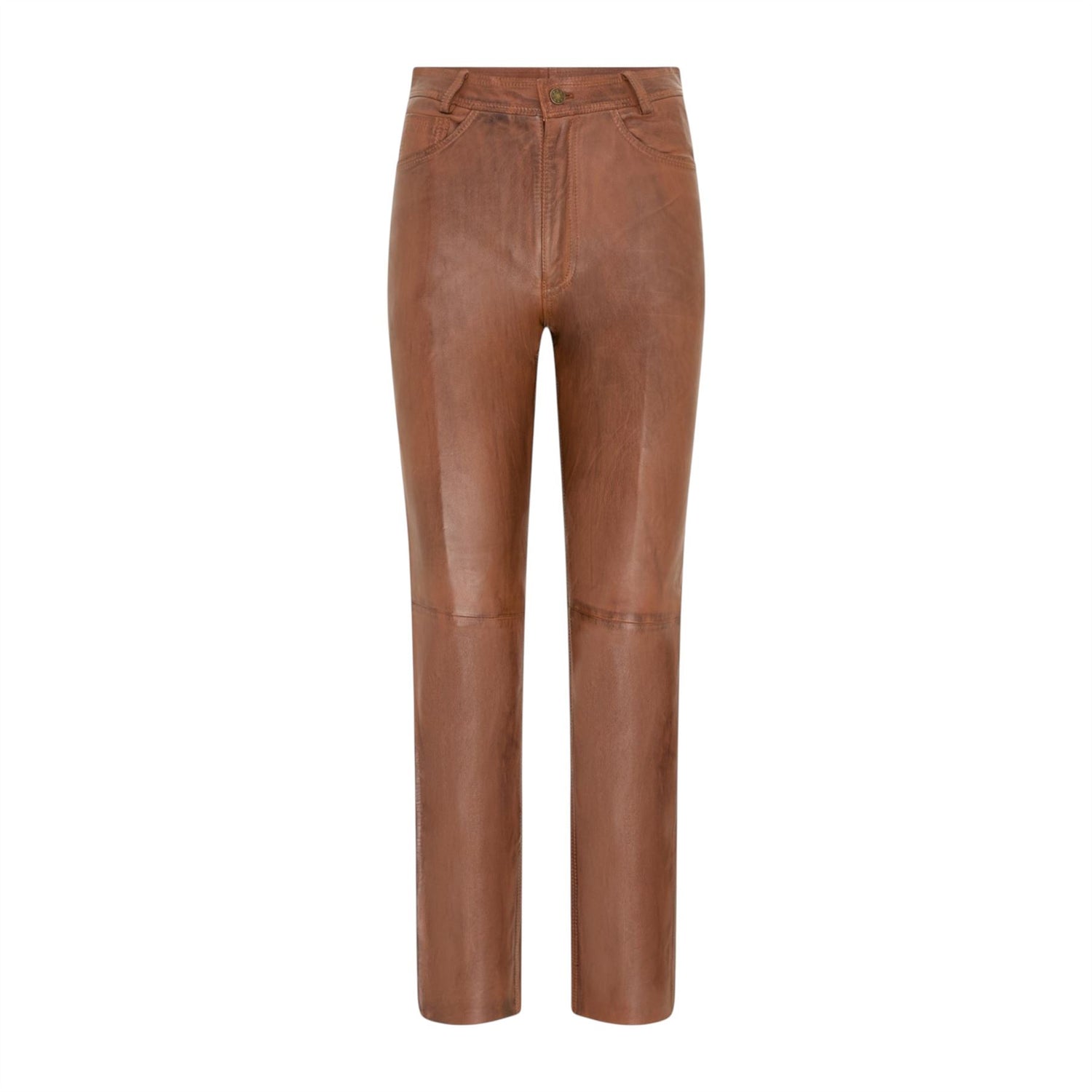 Womens Lamb Leather 501 Biker Jeans - Ankara