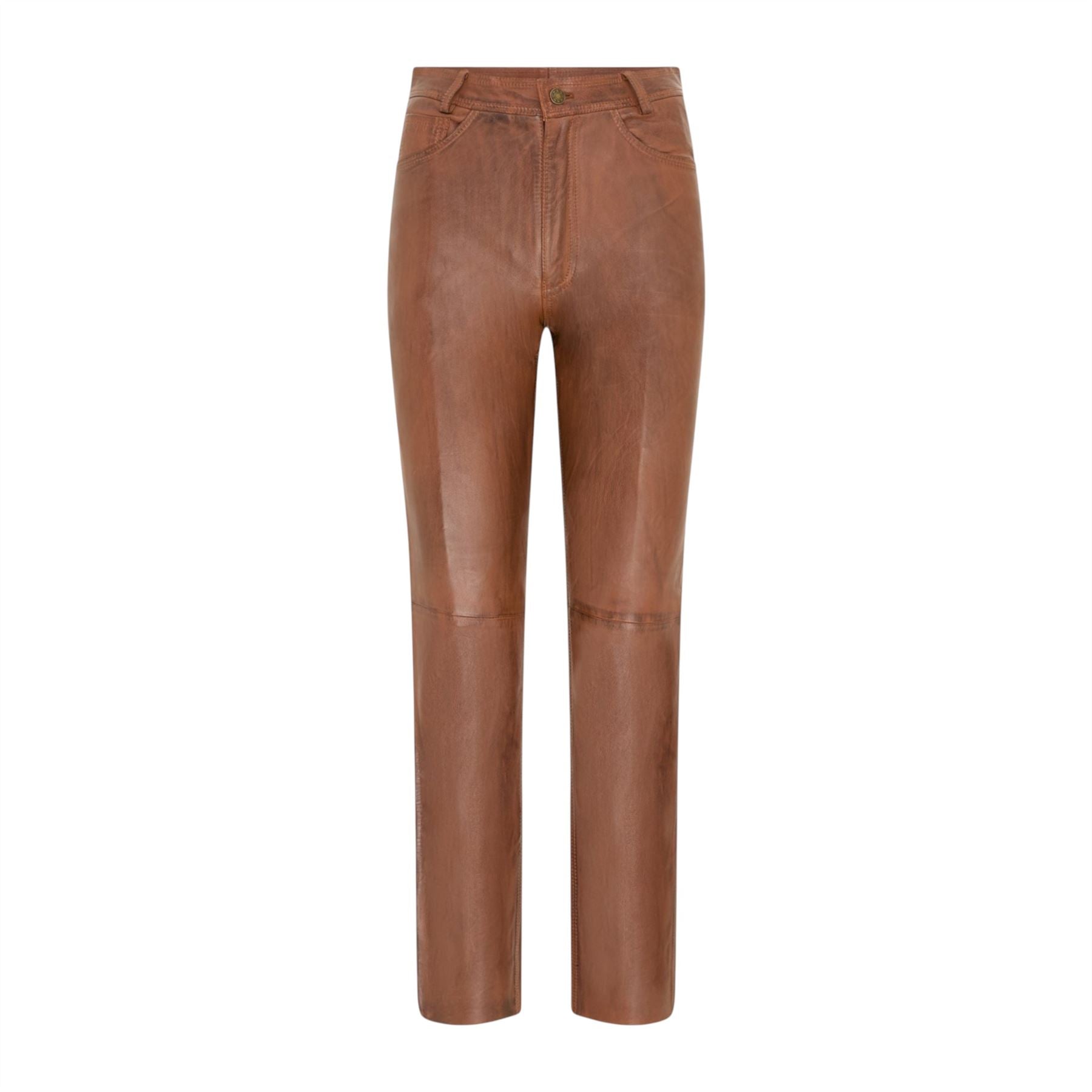Womens Lamb Leather 501 Biker Jeans - Ankara
