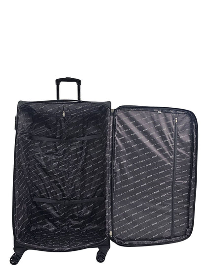 Ashland Extra Large Soft Shell Suitcase in Black