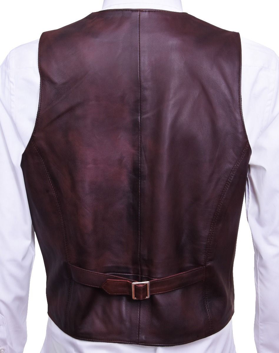 Mens Classic Leather Waistcoat-Grantham
