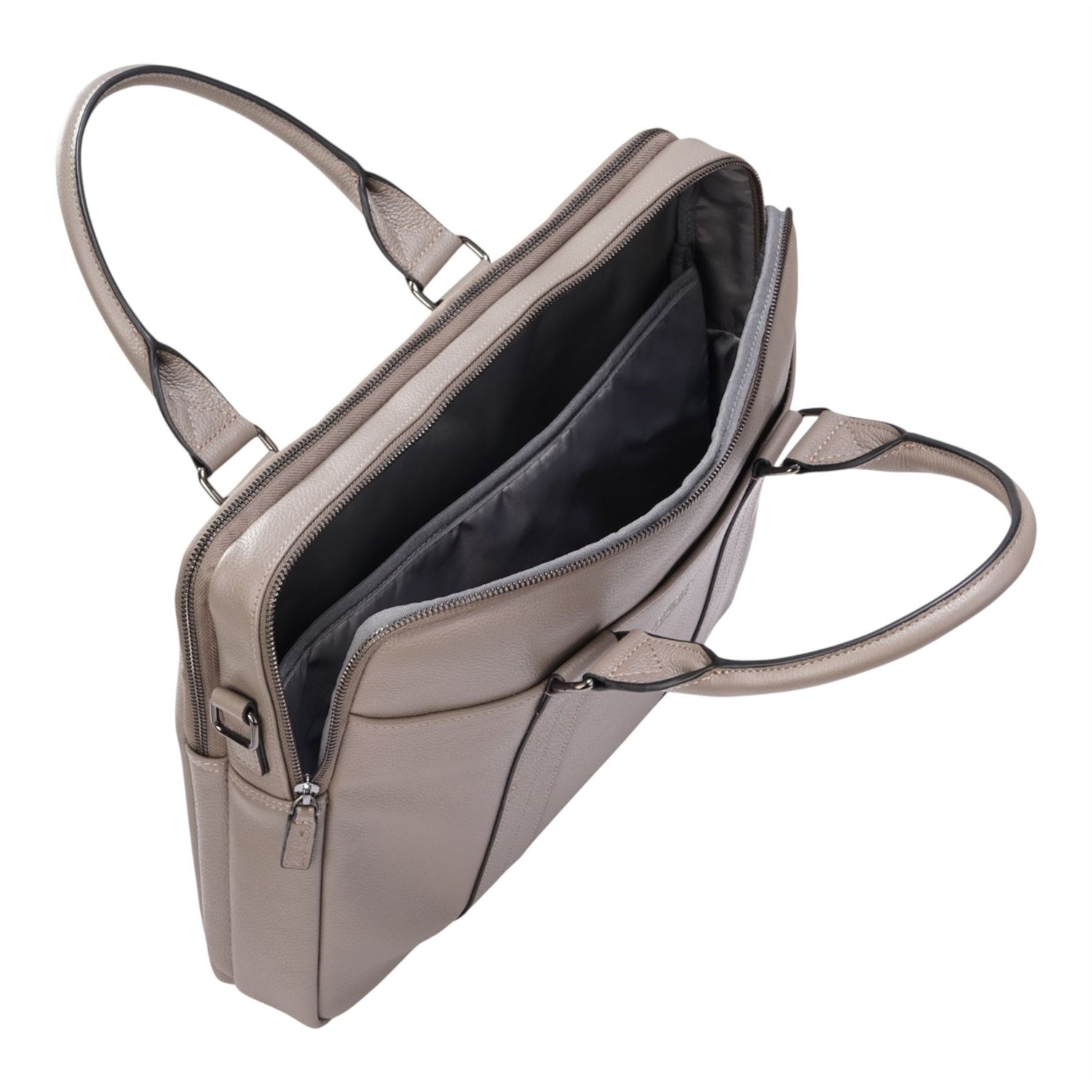 Genuine Leather Grey Laptop Business Briefcase Office Work Travel Bag - Sutton