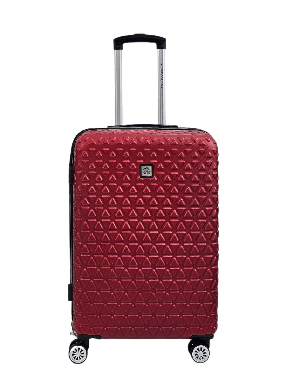Hardshell Burgundy Suitcase Robust 8 Wheel Luggage Cabin Bag