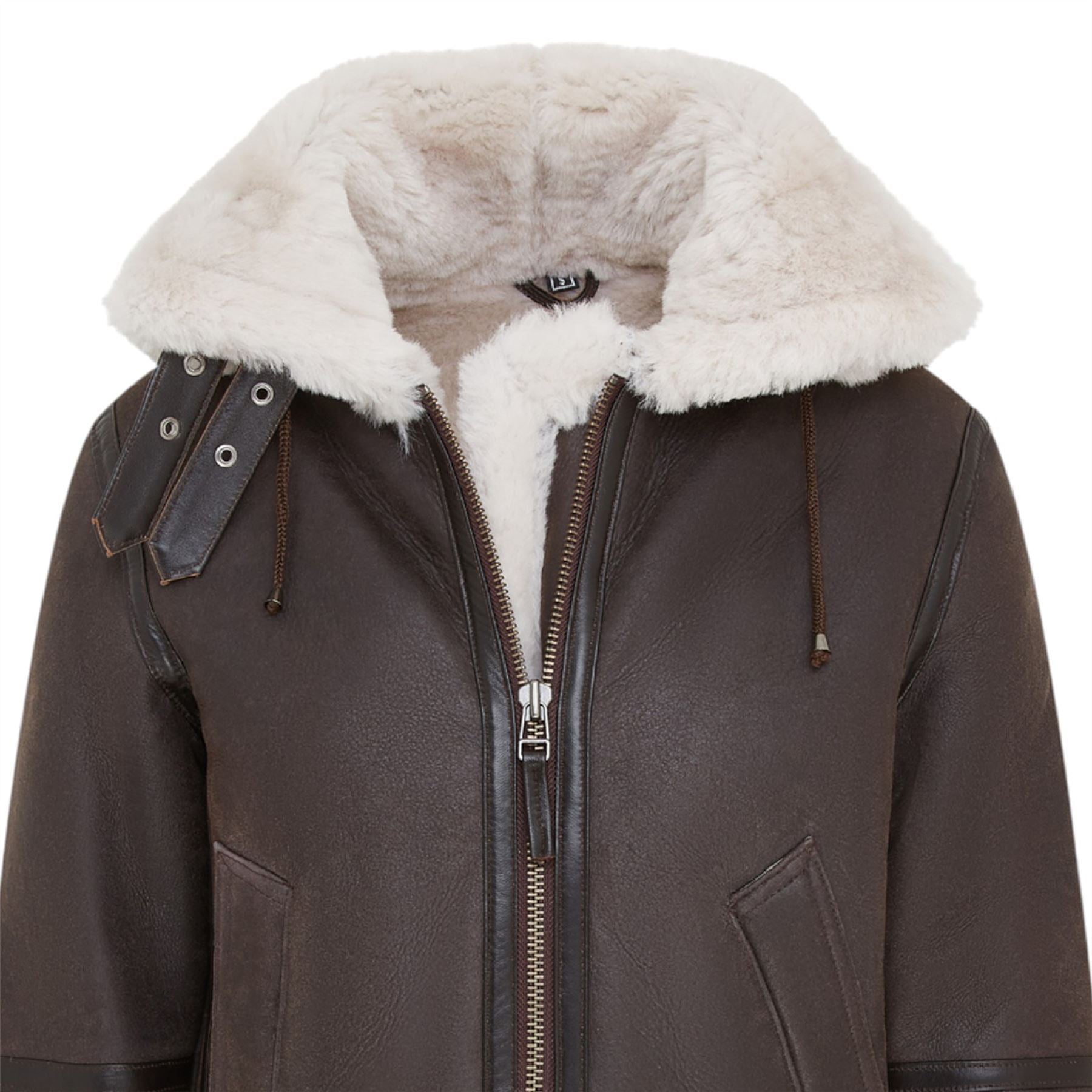 Womens Warmer Hooded Sheepskin Leather Jacket-Orford
