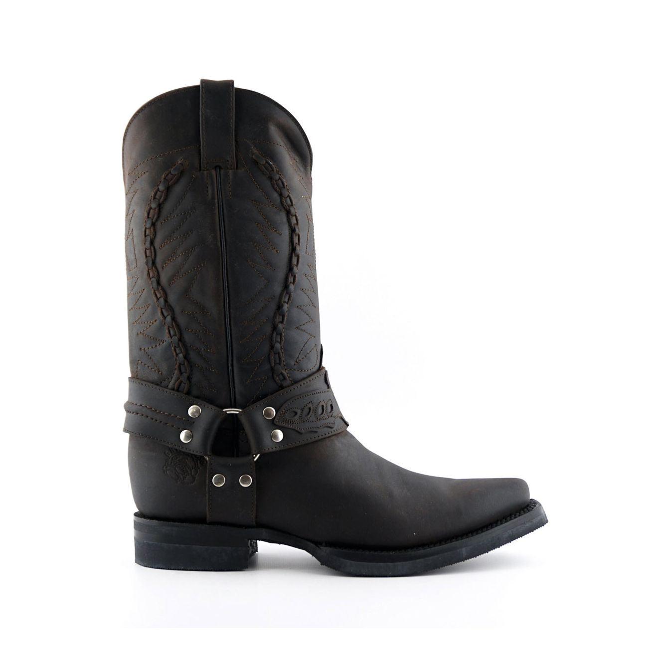 Grinders Mens Brown Leather Cowboy Boot-Galveston