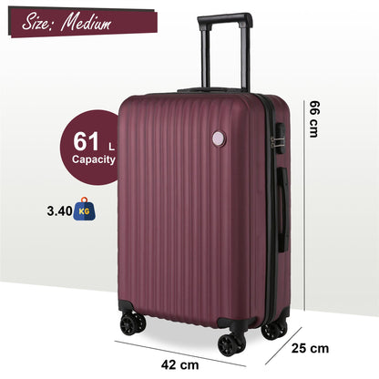 Edmonton Medium Hard Shell Suitcase in Burgundy