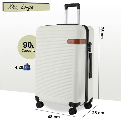 Calgary Large Hard Shell Suitcase in Cream