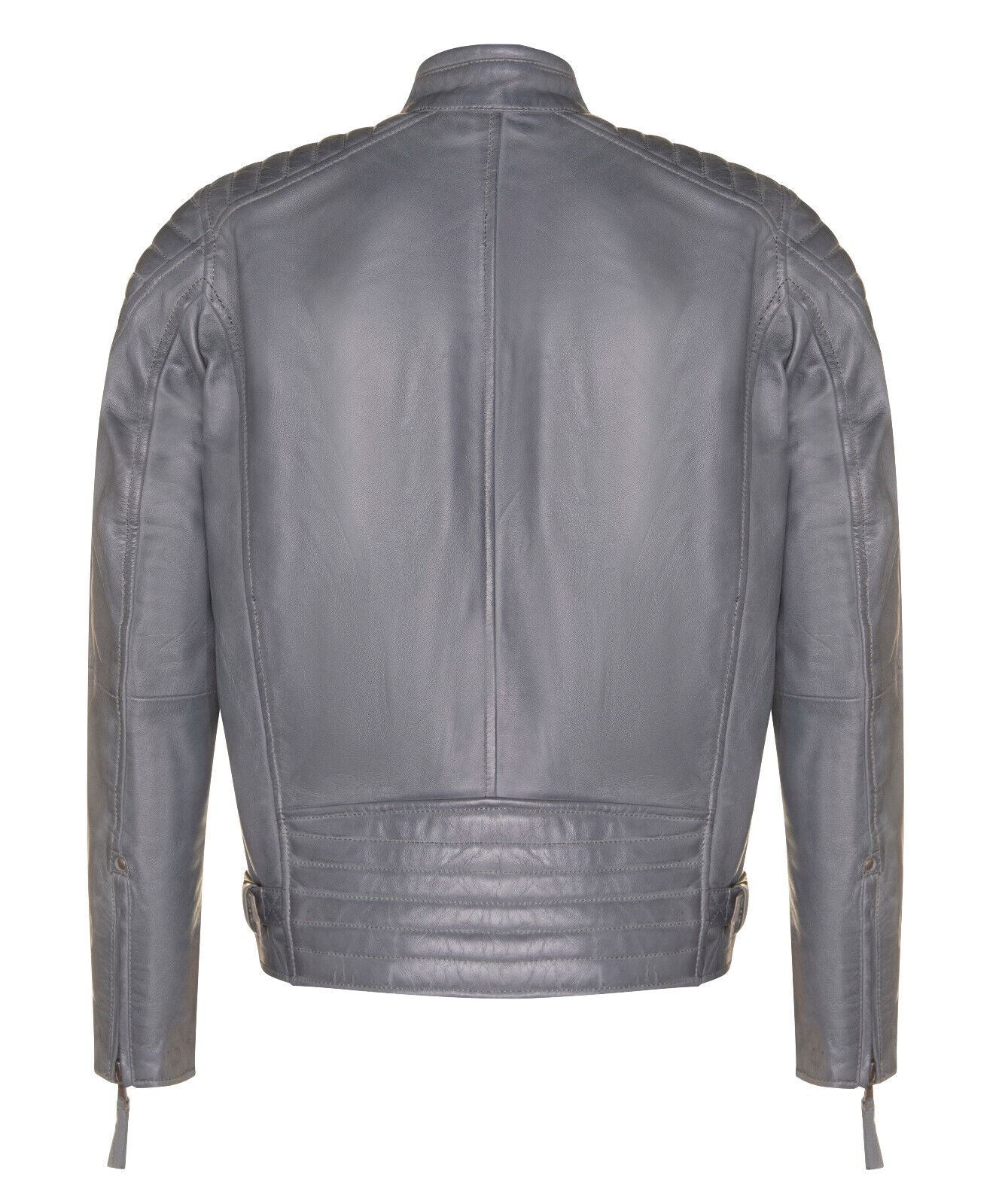 Mens Smart Leather Quilted Biker Jacket - Swanage - Upperclass Fashions 