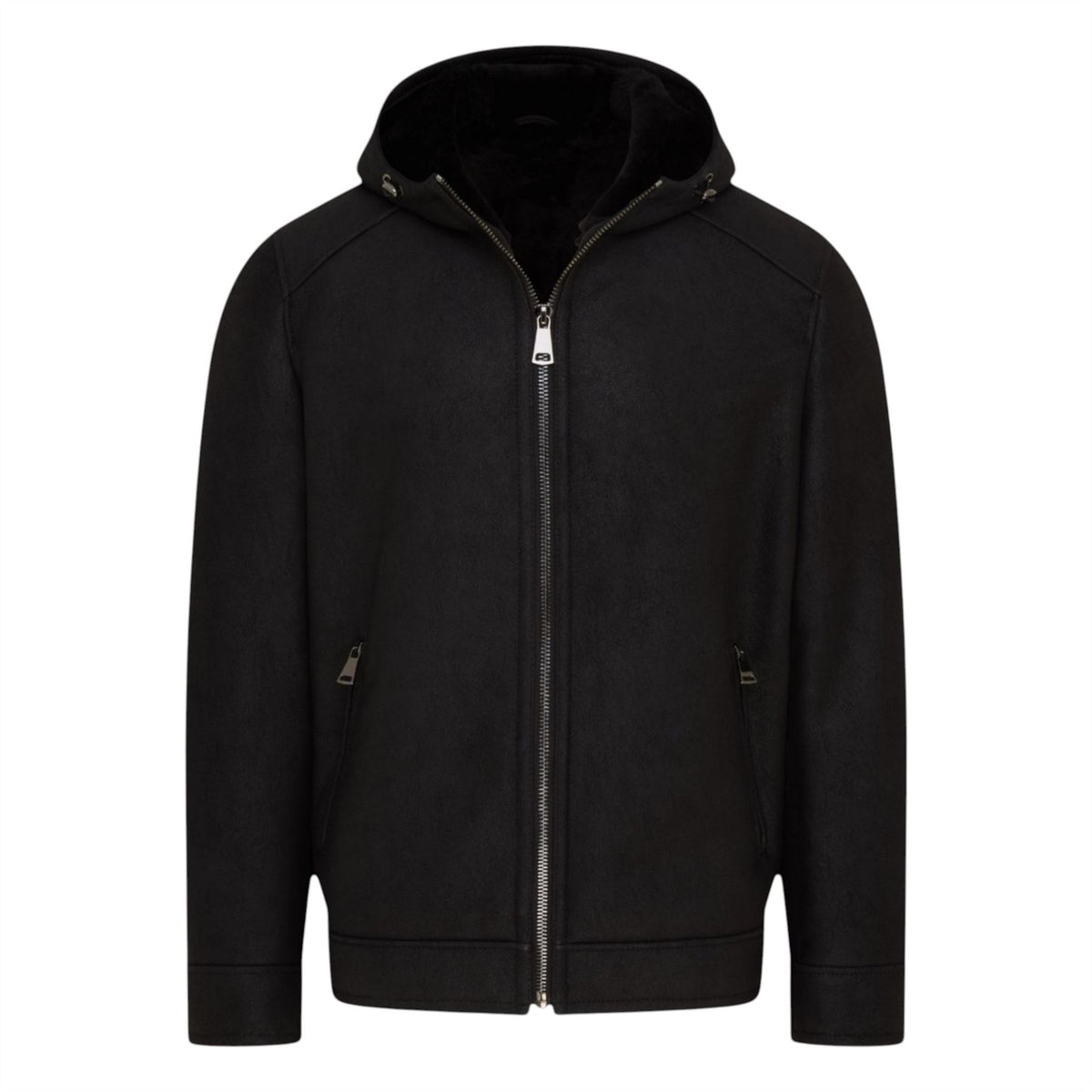 Mens Sheepksin Hooded Shearling Bomber Jacket - Benalla