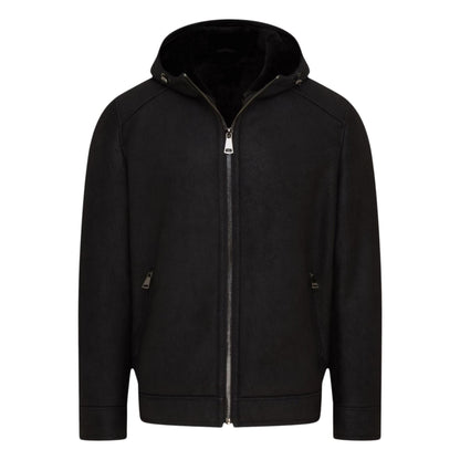 Mens Sheepksin Hooded Shearling Bomber Jacket - Benalla