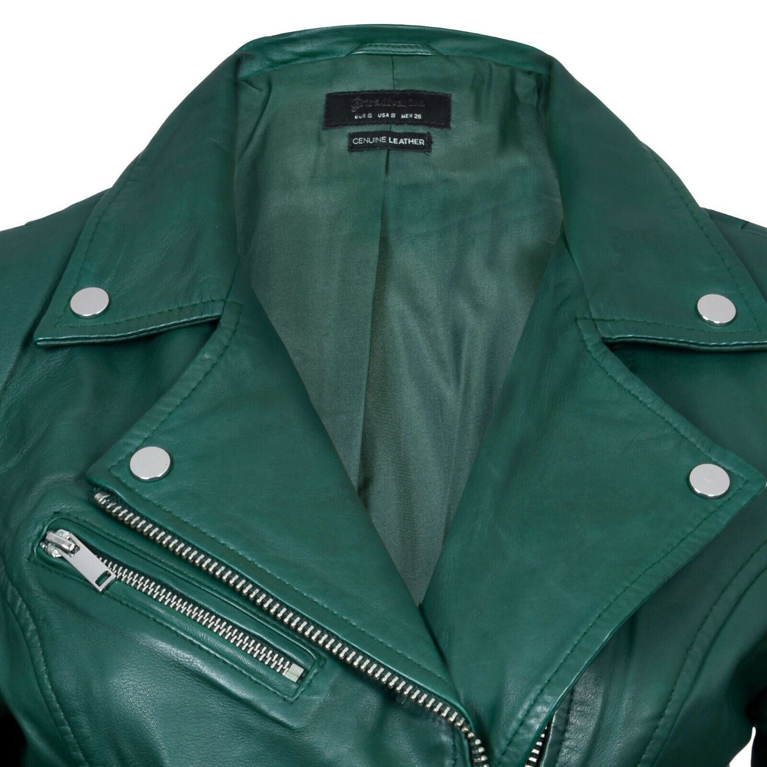 Womens Classic Leather Brando Biker Jacket-Loughton