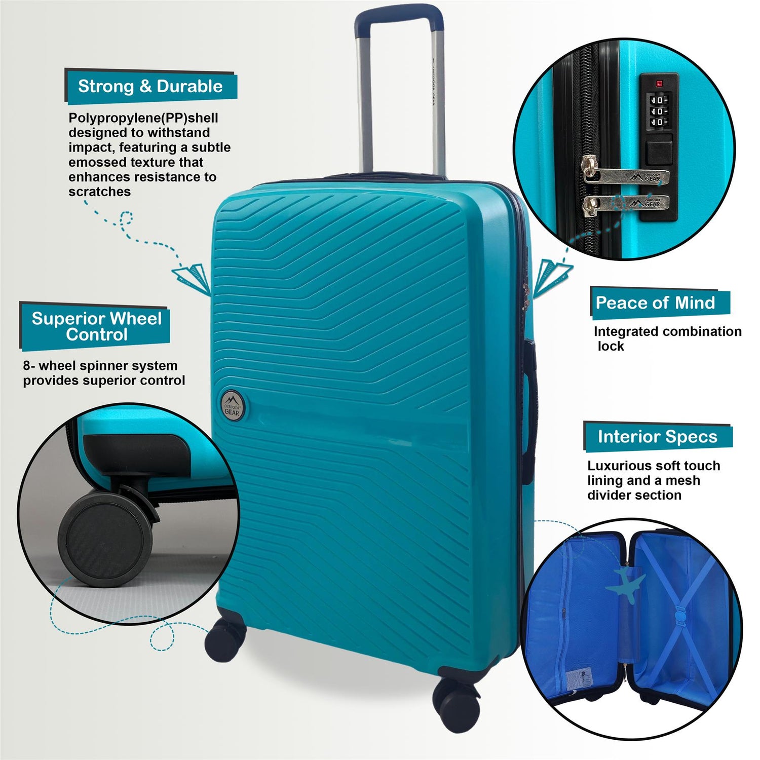 Abbeville Medium Hard Shell Suitcase in Mint