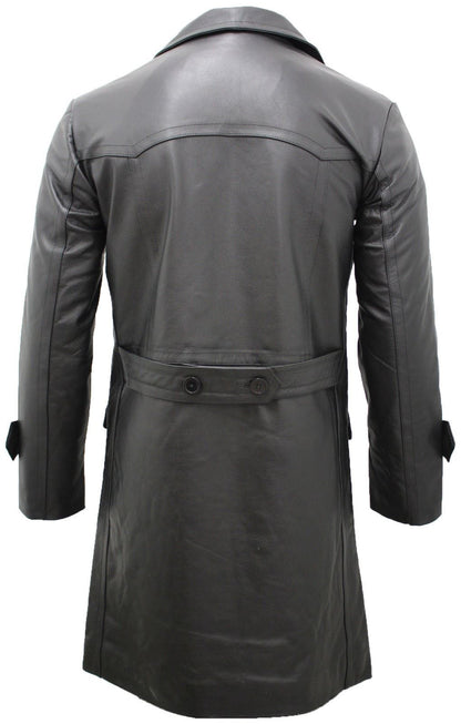 Mens 3/4-Length Cowhide Leather Peacoat-Edmonton