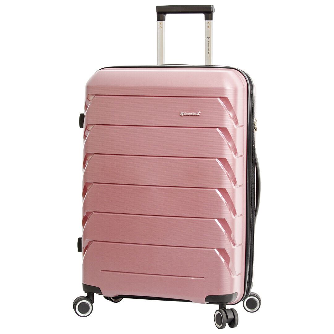Rose Gold 8 Wheel Hard Shell Strong Cabin Suitcase Set Luggage