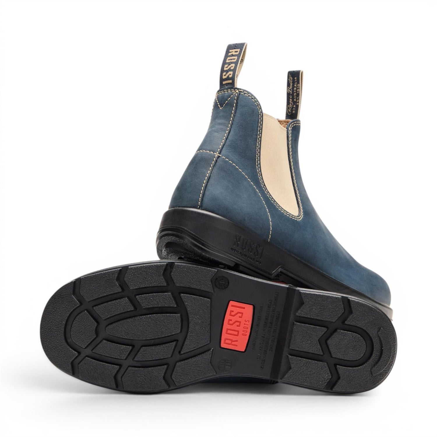 Rossi 404 Storm Blue Leather Outdoor Chelsea Boots - Spinifex