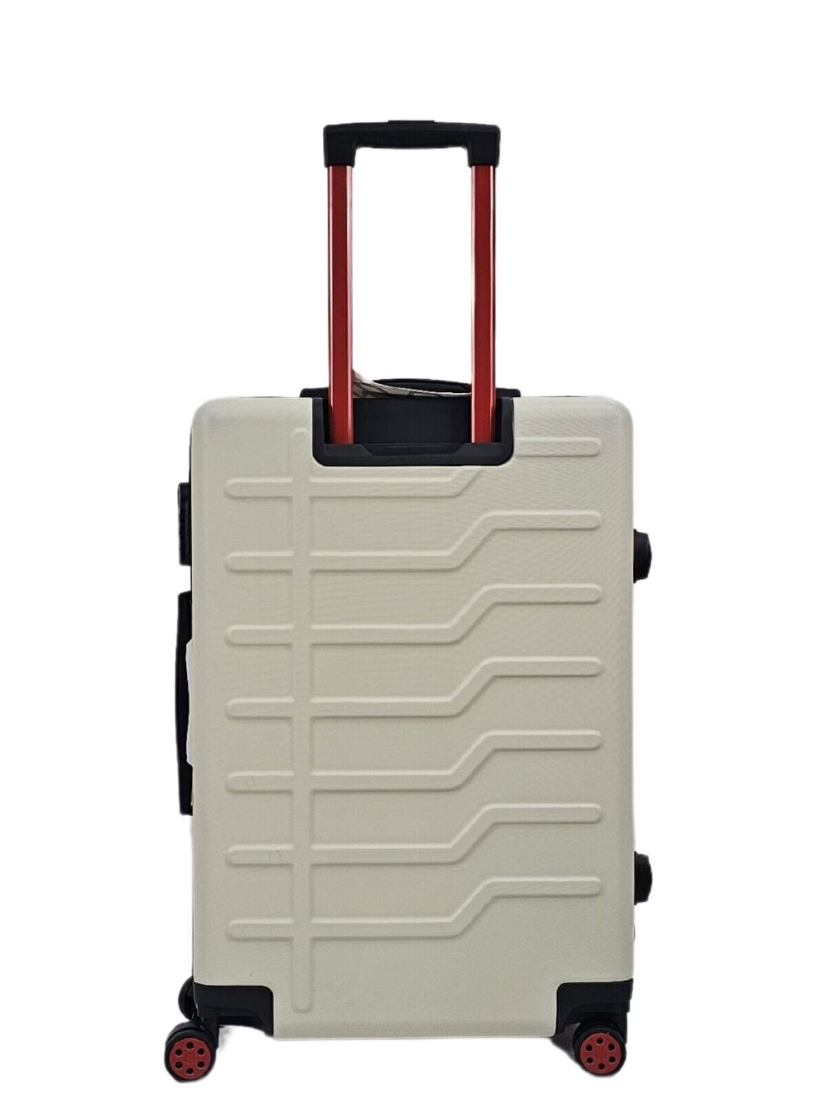 White Hard Shell Classic Suitcase Set 8 Wheel Cabin Luggage Case Holiday Travel