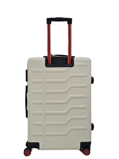 White Hard Shell Classic Suitcase Set 8 Wheel Cabin Luggage Case Holiday Travel