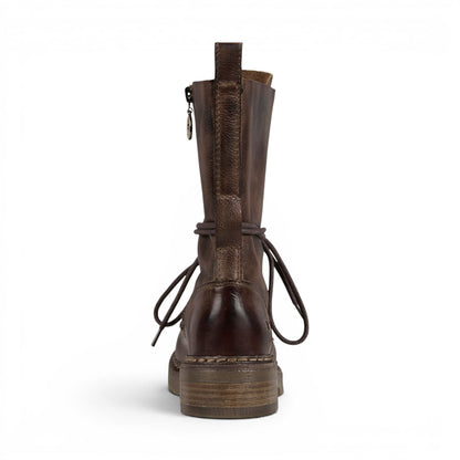 Windsorsmith Women’s Brown Leather Lace-Up Combat Boots - Intermission