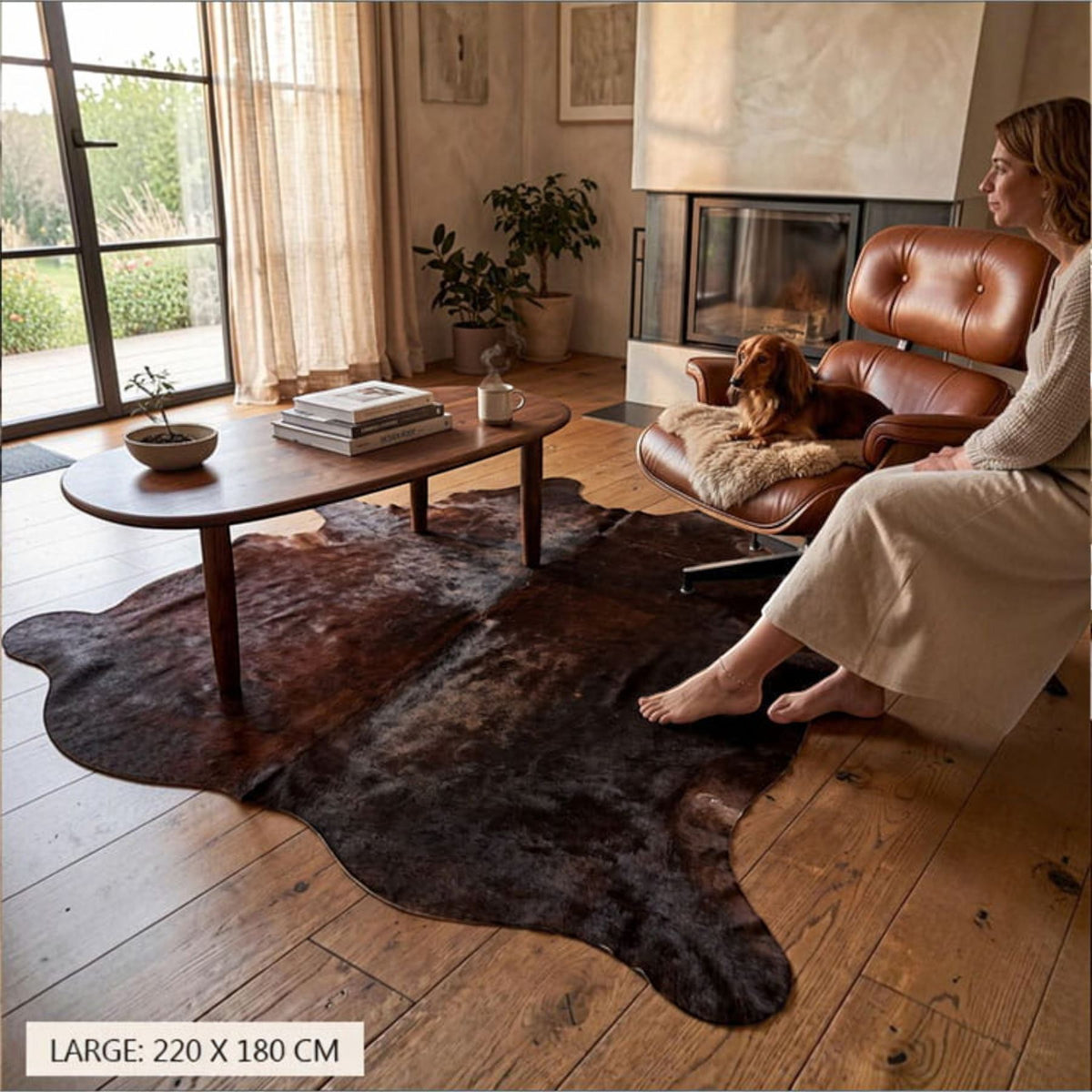 Natural Cow Real Leather Cowhide Hairon Rug
