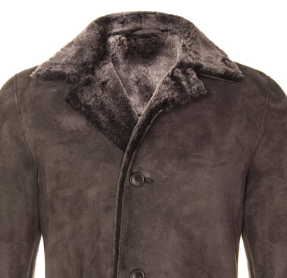 Mens Suede Sheepskin Classic Car Coat-Littlehampton