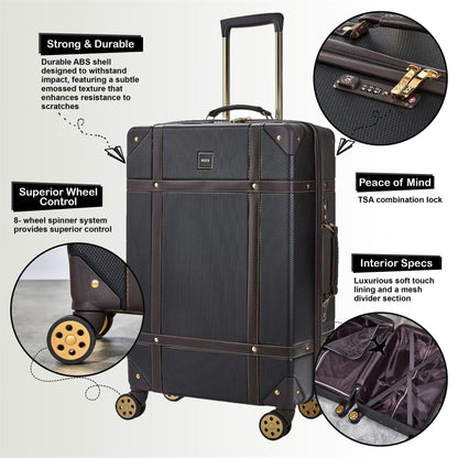 Alexandria Set of 3 Hard Shell Suitcase in Black