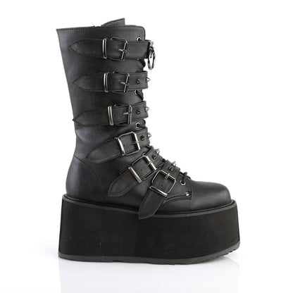 Demonia Damned 225 Black Mid Calf Platform Boots - Upperclass Fashions 