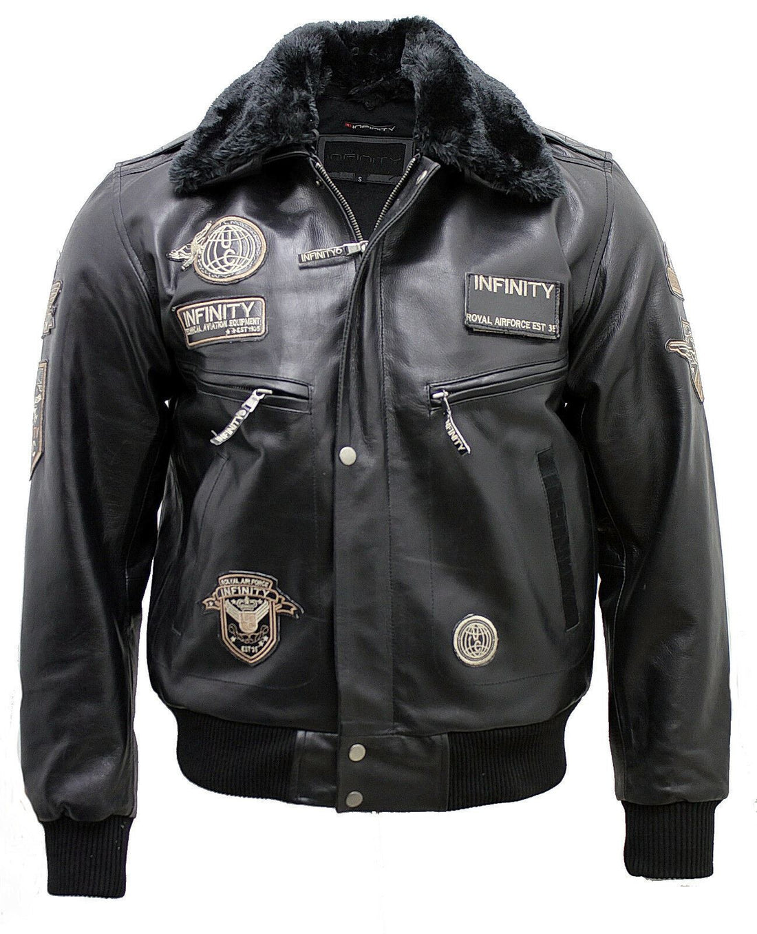 Mens US Badged Air Force Bomber Jacket-Clare - Upperclass Fashions 