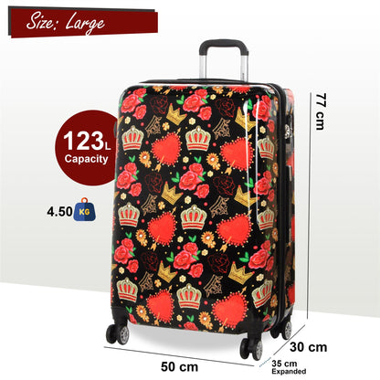 Ballina Large Hard Shell Suitcase in Black Queen Rosses