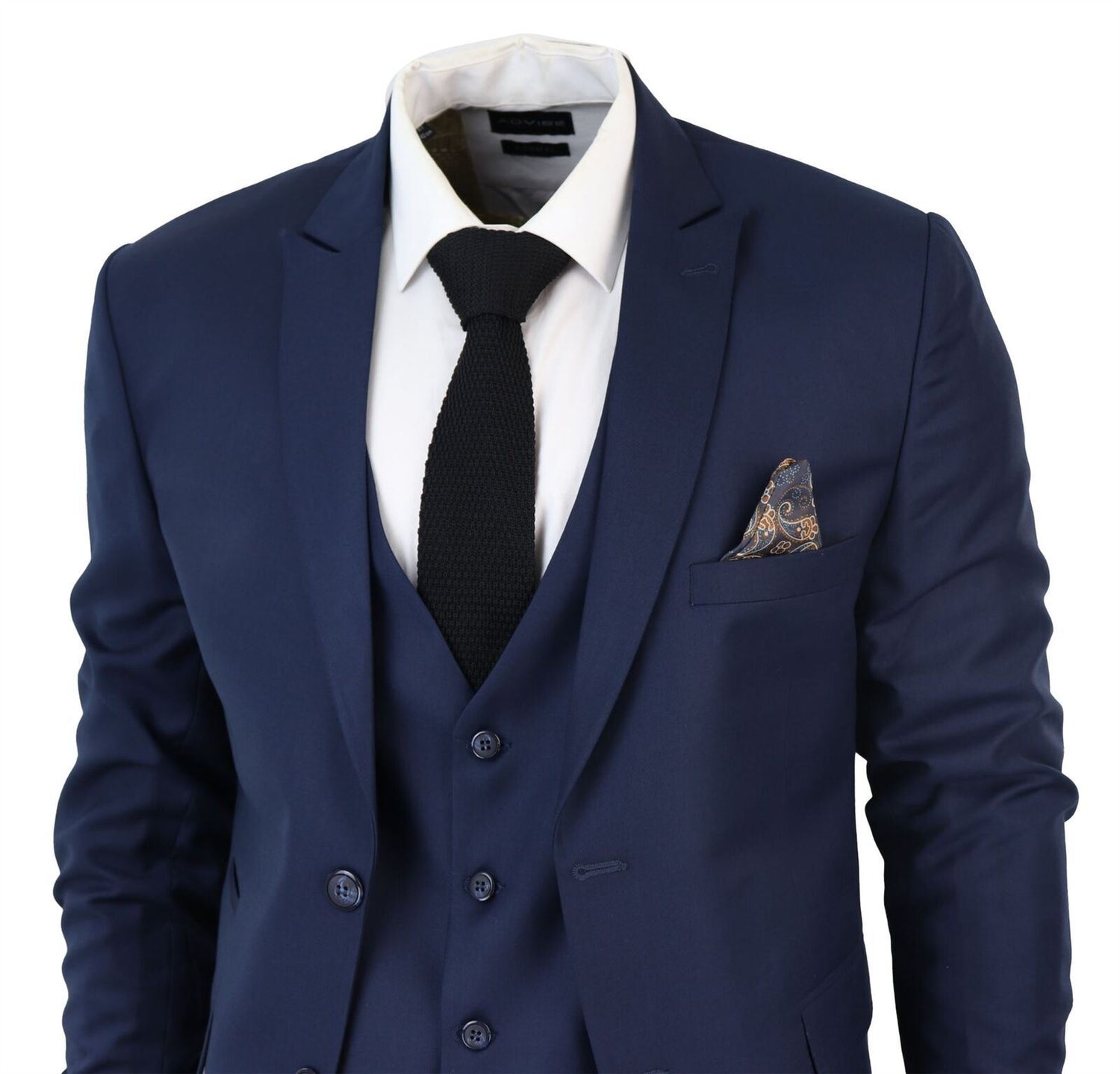 Mens IM1 Classic Plain Navy 3 Piece Suit - Upperclass Fashions 