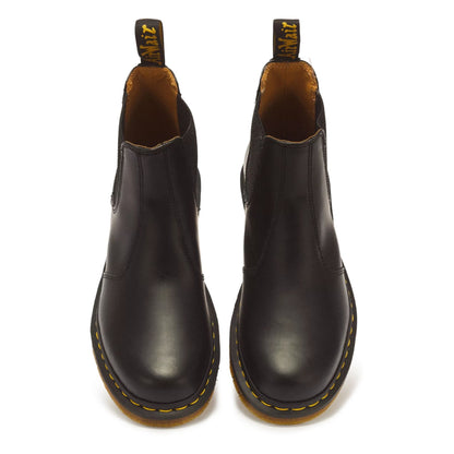 Dr Martens 2976 Yellow Stitch Black Leather Chelsea Boots - 22227001