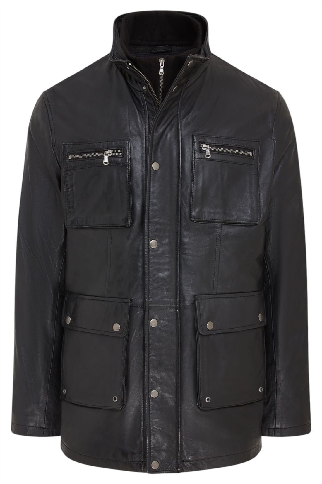 Men’s Leather Military Jacket Outwear Trenchcoat - Field