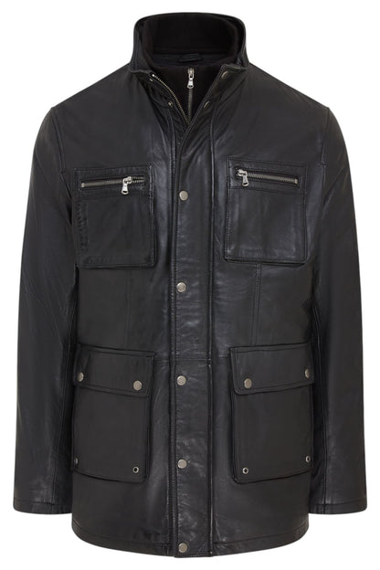 Men’s Leather Military Jacket Outwear Trenchcoat - Field