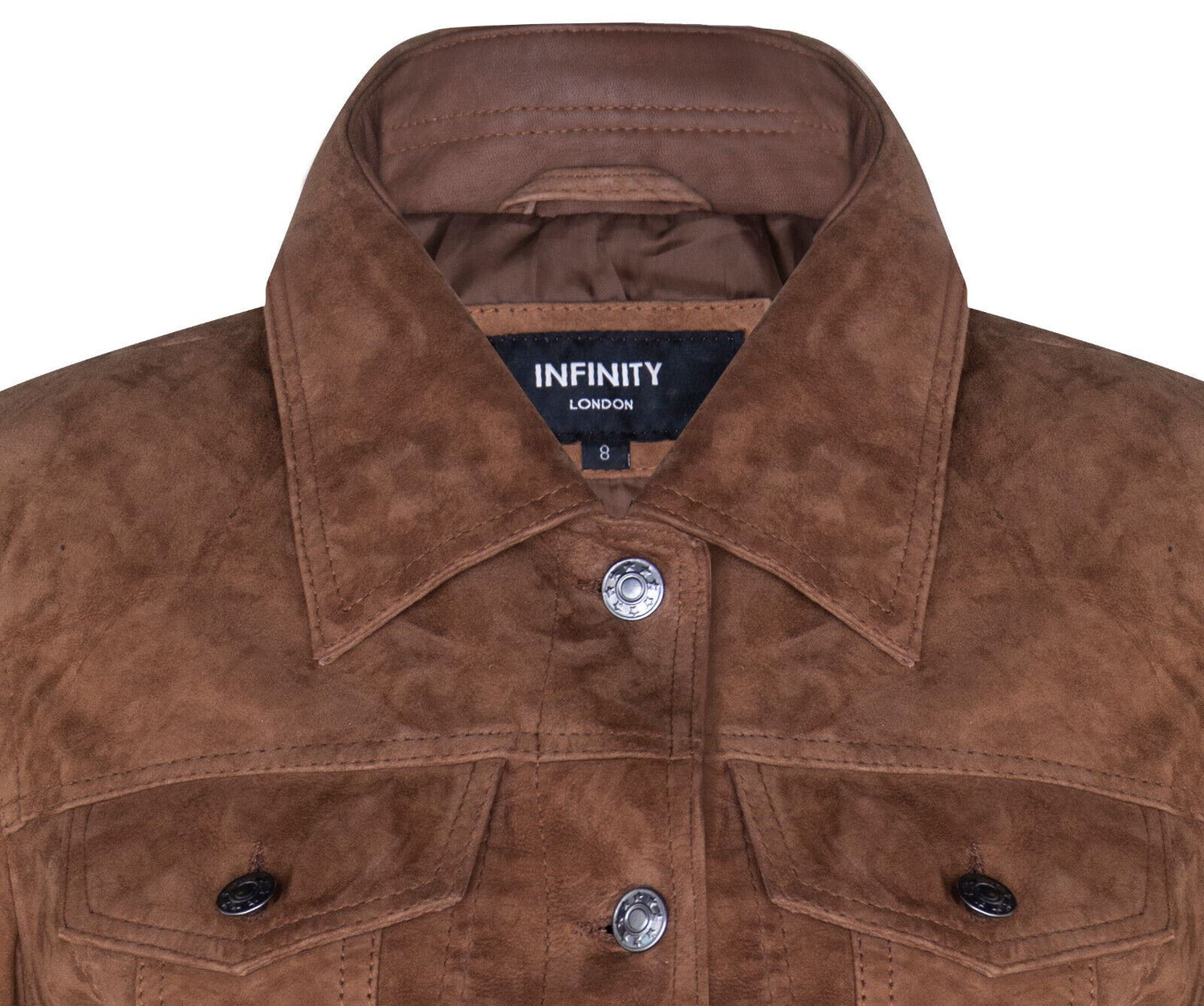 Womens Classic Suede Trucker Jeans Jacket-Neston