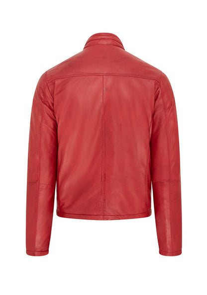 Mens Hooded Reversible Bomber Leather Jacket - Raufoss