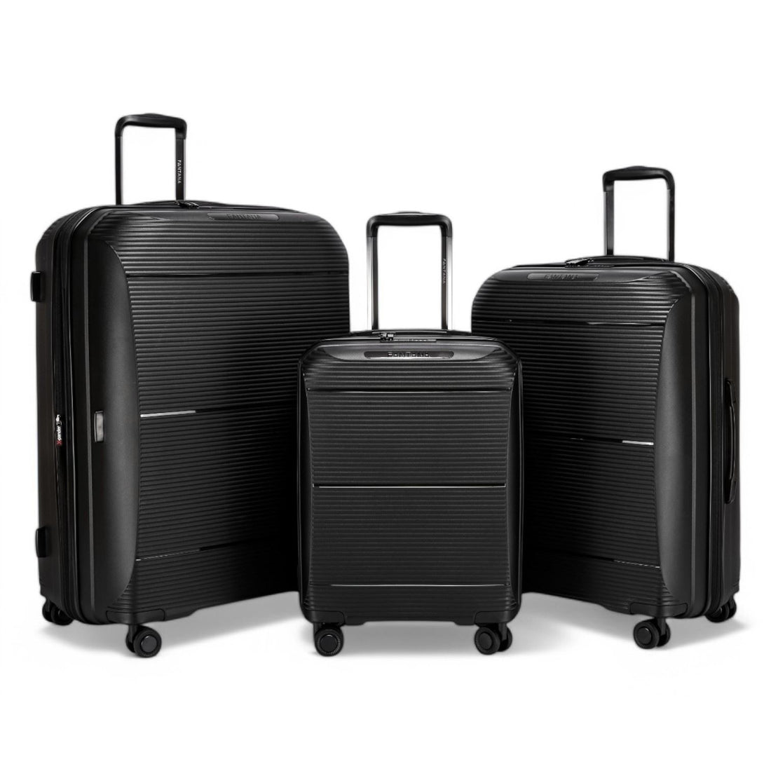 Abiko Set of 3 Hard Shell Suitcase in Black