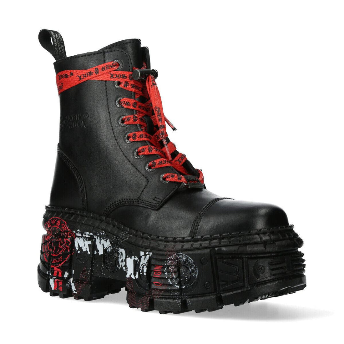New Rock Punk Platform Leather Boots-WALL126CCT-C1 - Upperclass Fashions 