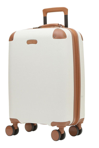 Hard Shell Classic Cream Suitcase Set 4 Wheel Cabin Luggage Trolley Travel Bag