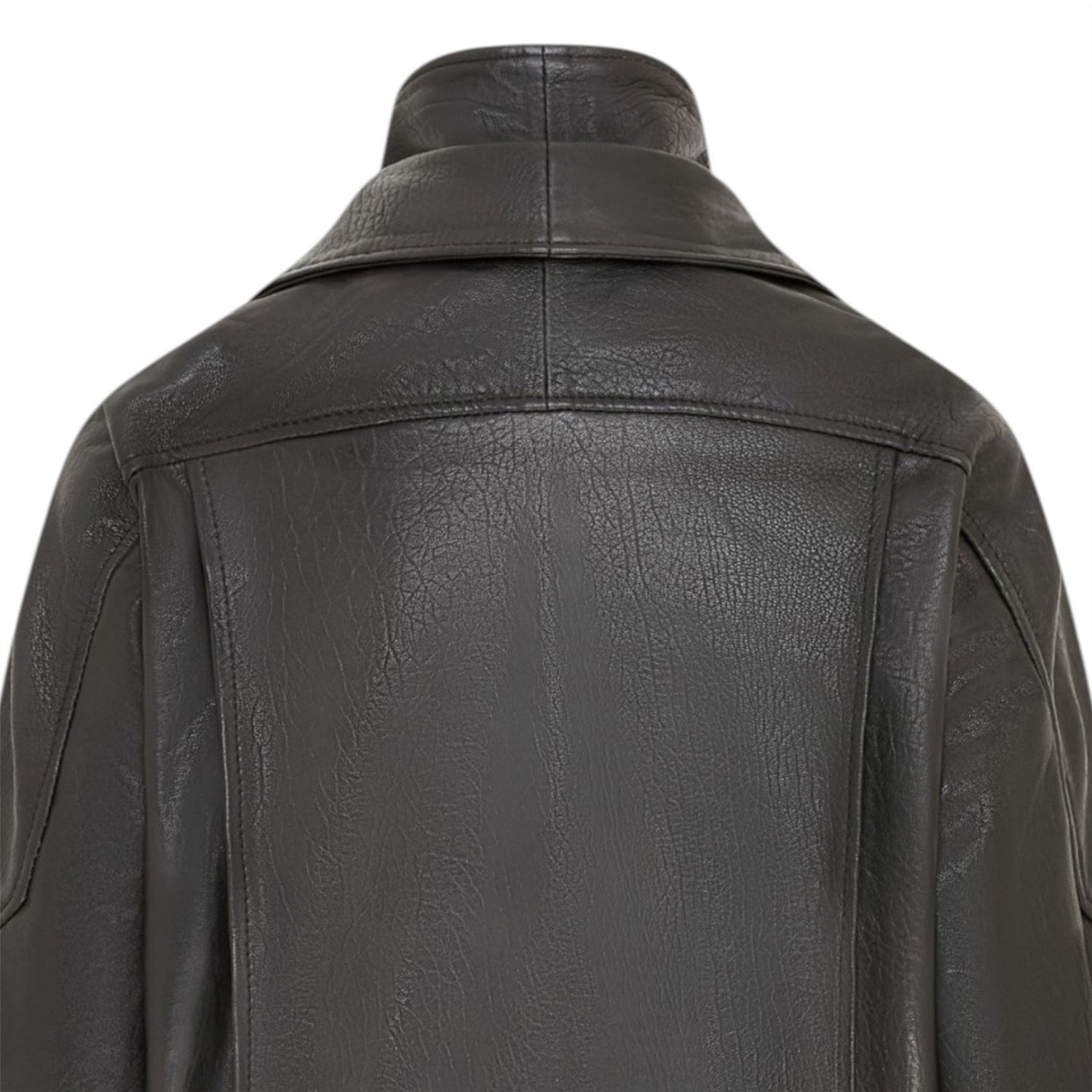 Mens Leather Biker Blouson Jacket - Bomber