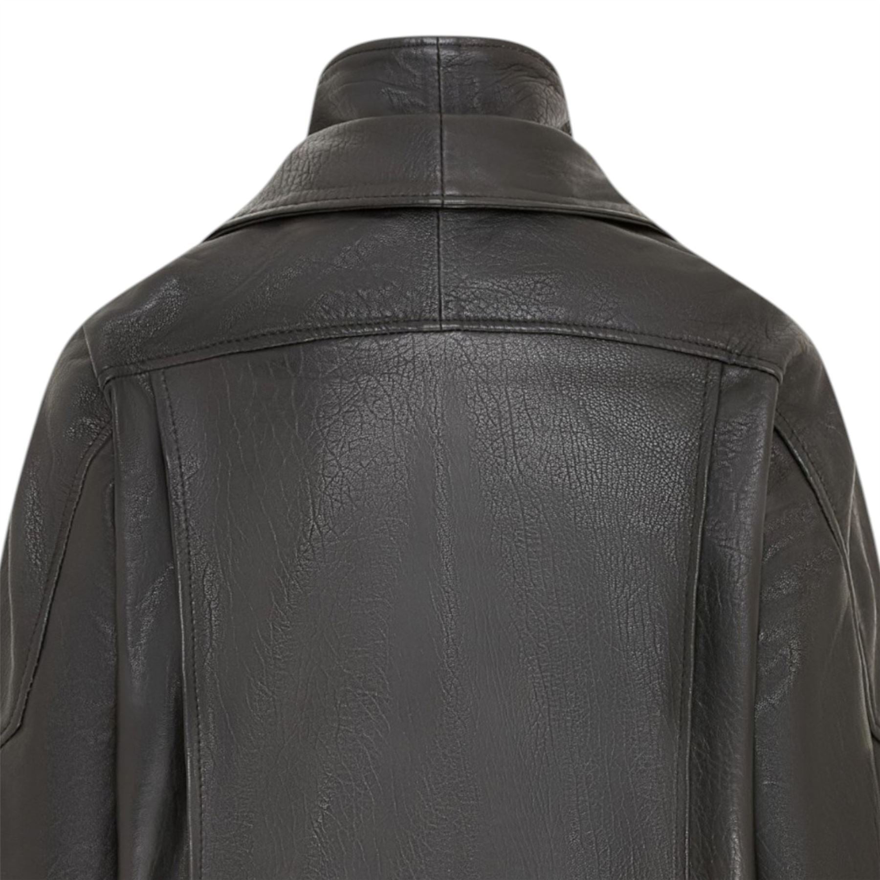 Mens Leather Biker Blouson Jacket - Bomber
