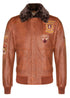 Mens Leather Flying Aviator Bomber Jacket - Crowland - Upperclass Fashions 