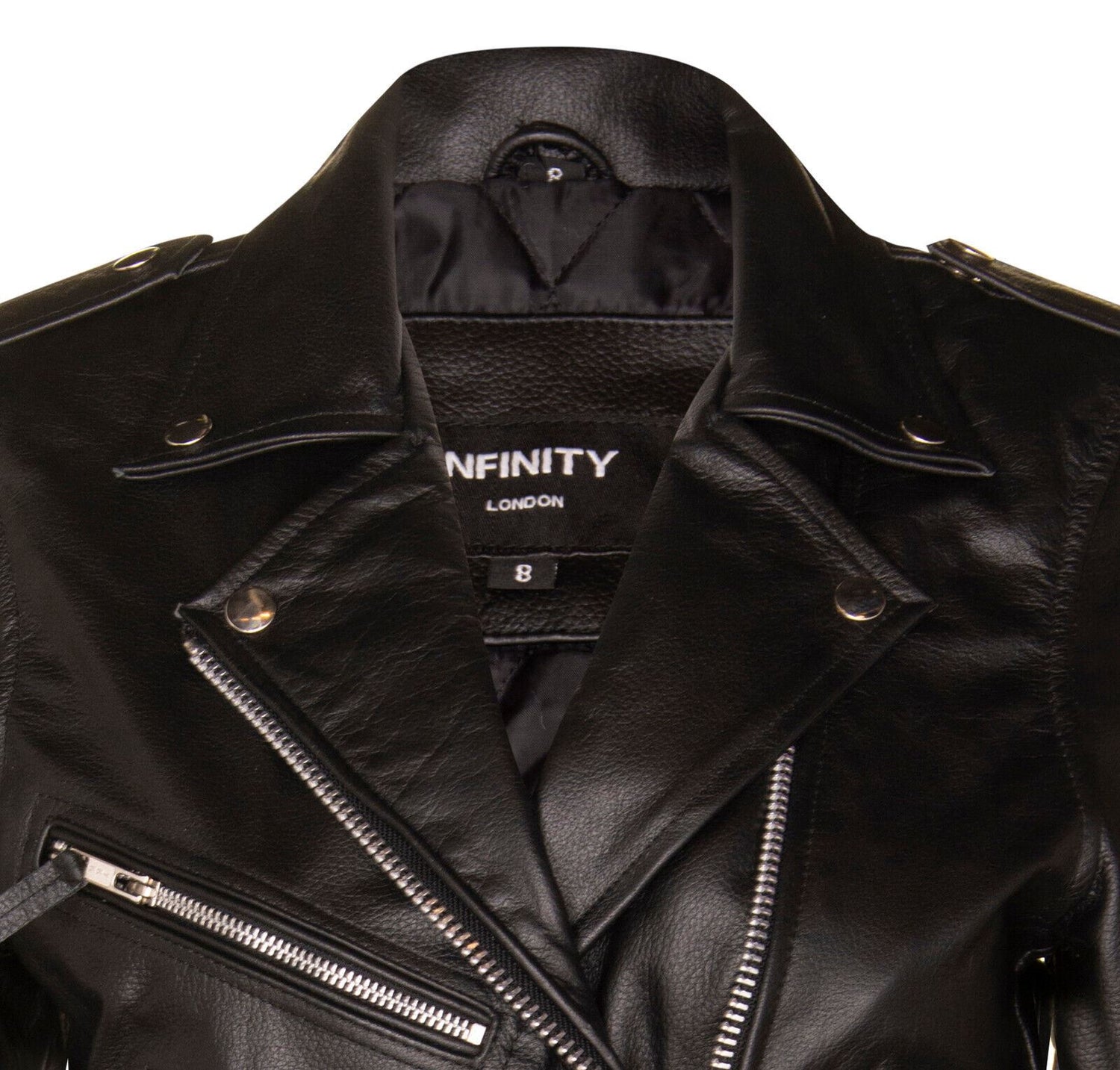 Womens FRINGE Brando Cow Hide Leather Biker Jacket-Mossley - Upperclass Fashions 