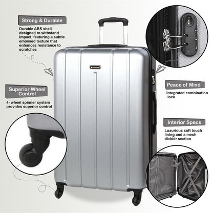 Castleberry Large Hard Shell Suitcase in Silver