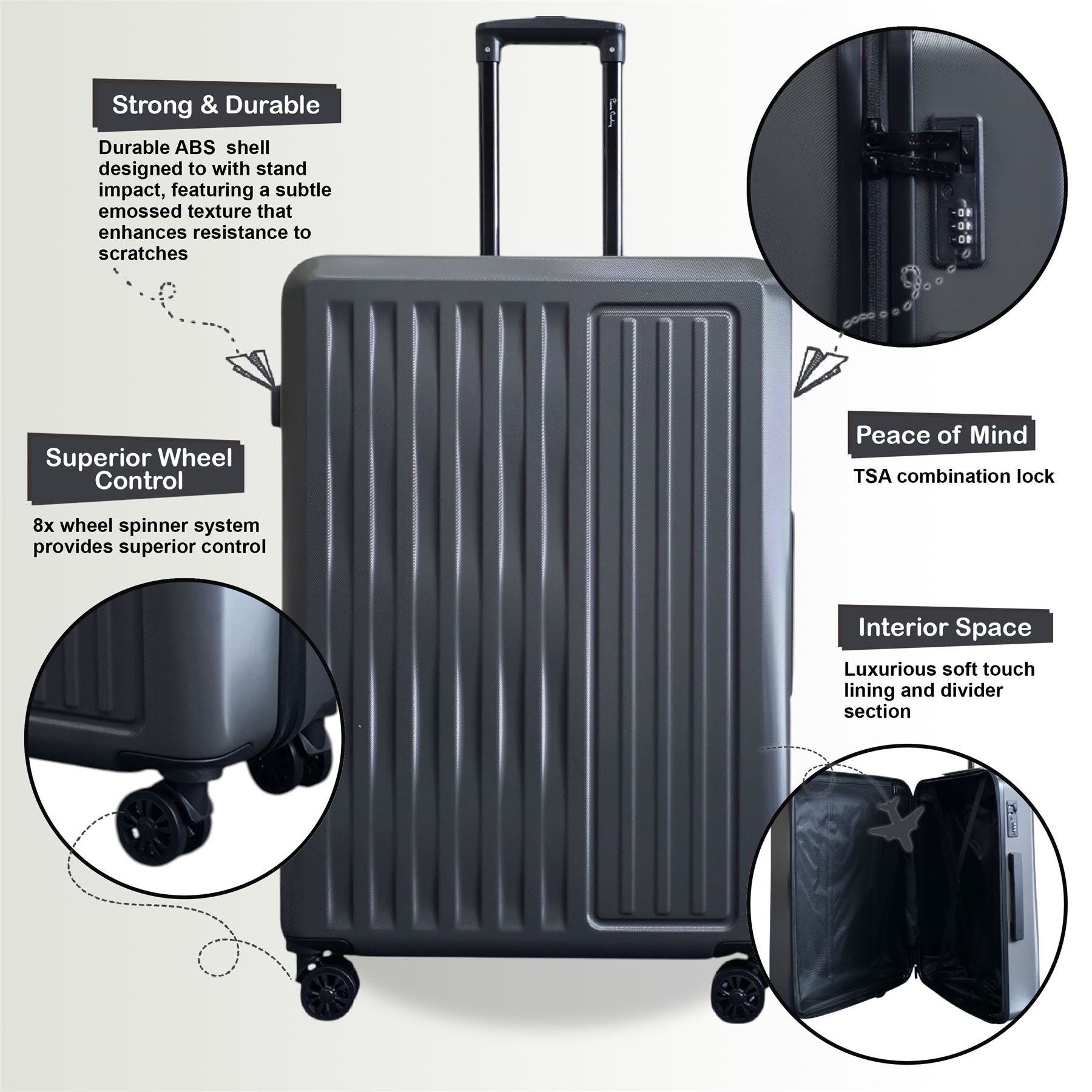 Croydon Large Hard Shell Suitcase in Grey